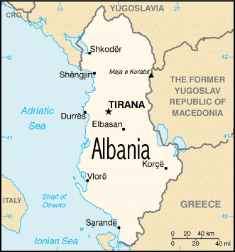 Map of Albania